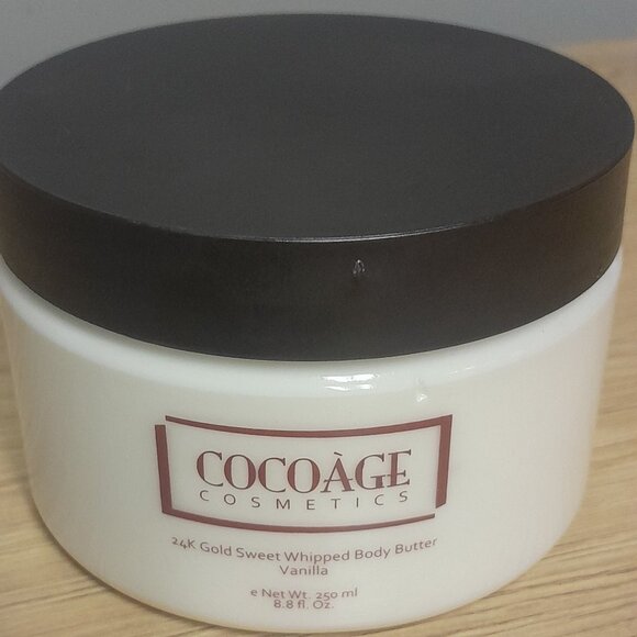 COCOAGE 24K GOLD SWEET WHIPPED BODY BUTTER-VANILLA-8.8 fl oz / 250 ml-NEW-SEALED - Picture 1 of 8